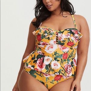 Torrid Yellow Floral One Piece